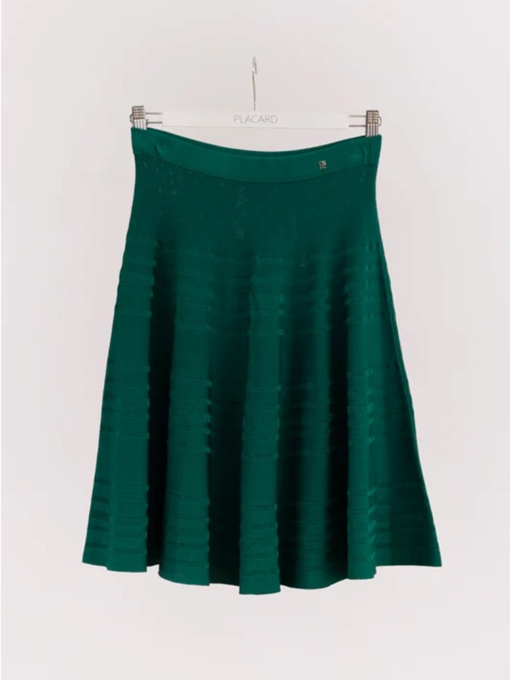Carolina Herrera Deep Green A-Line Knit Skirt